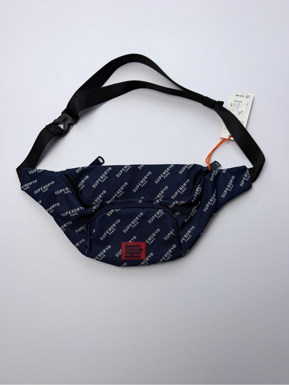 NWT Superdry Outdoor Originals Waist Pack Belt Bag Navy Logo Print Unisex